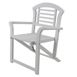 Fenton White Folding Wood Outdoor Arm Chair by Decor Therapy -Decor Therapy Sale white decor therapy accent chairs fr9562 c3 1000