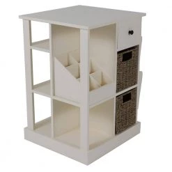 Nora White Accent Table with Storage and Shelves by Decor Therapy 18 Nora White Accent Table with Storage and Shelves by Decor Therapy -Decor Therapy Sale white decor therapy end side tables fr11032 1f 1000
