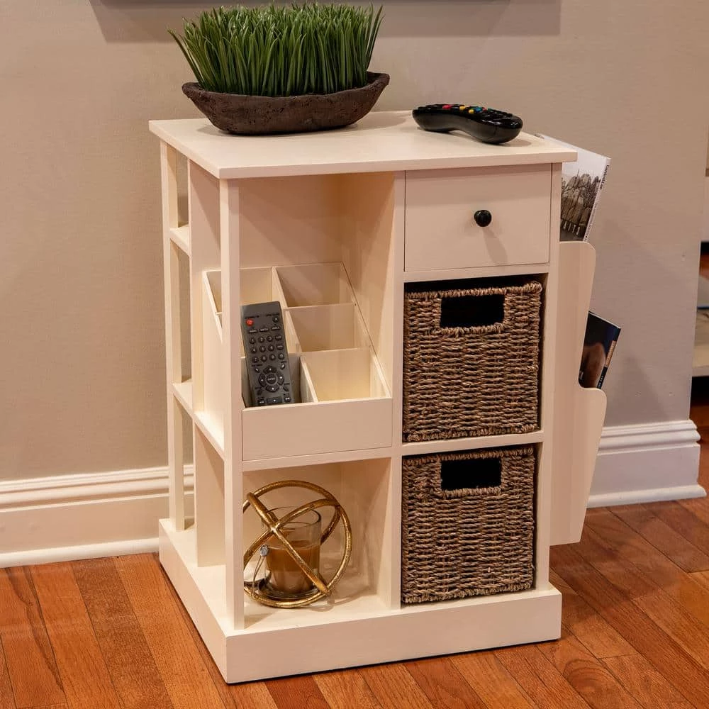 Nora White Accent Table with Storage and Shelves by Decor Therapy 12 Nora White Accent Table with Storage and Shelves by Decor Therapy - Image 12