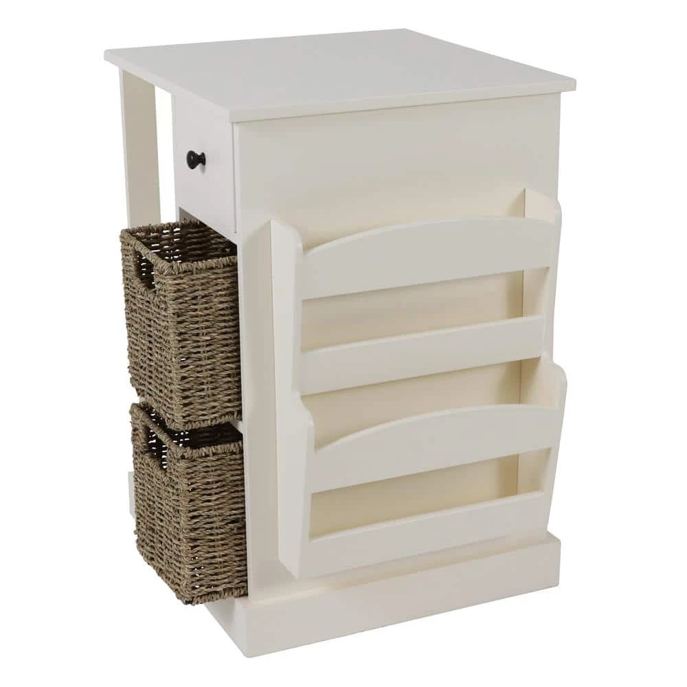 Nora White Accent Table with Storage and Shelves by Decor Therapy 4 Nora White Accent Table with Storage and Shelves by Decor Therapy - Image 4