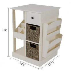 Nora White Accent Table with Storage and Shelves by Decor Therapy 16 Nora White Accent Table with Storage and Shelves by Decor Therapy -Decor Therapy Sale white decor therapy end side tables fr11032 c3 1000