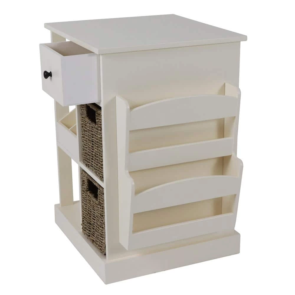 Nora White Accent Table with Storage and Shelves by Decor Therapy 9 Nora White Accent Table with Storage and Shelves by Decor Therapy - Image 9