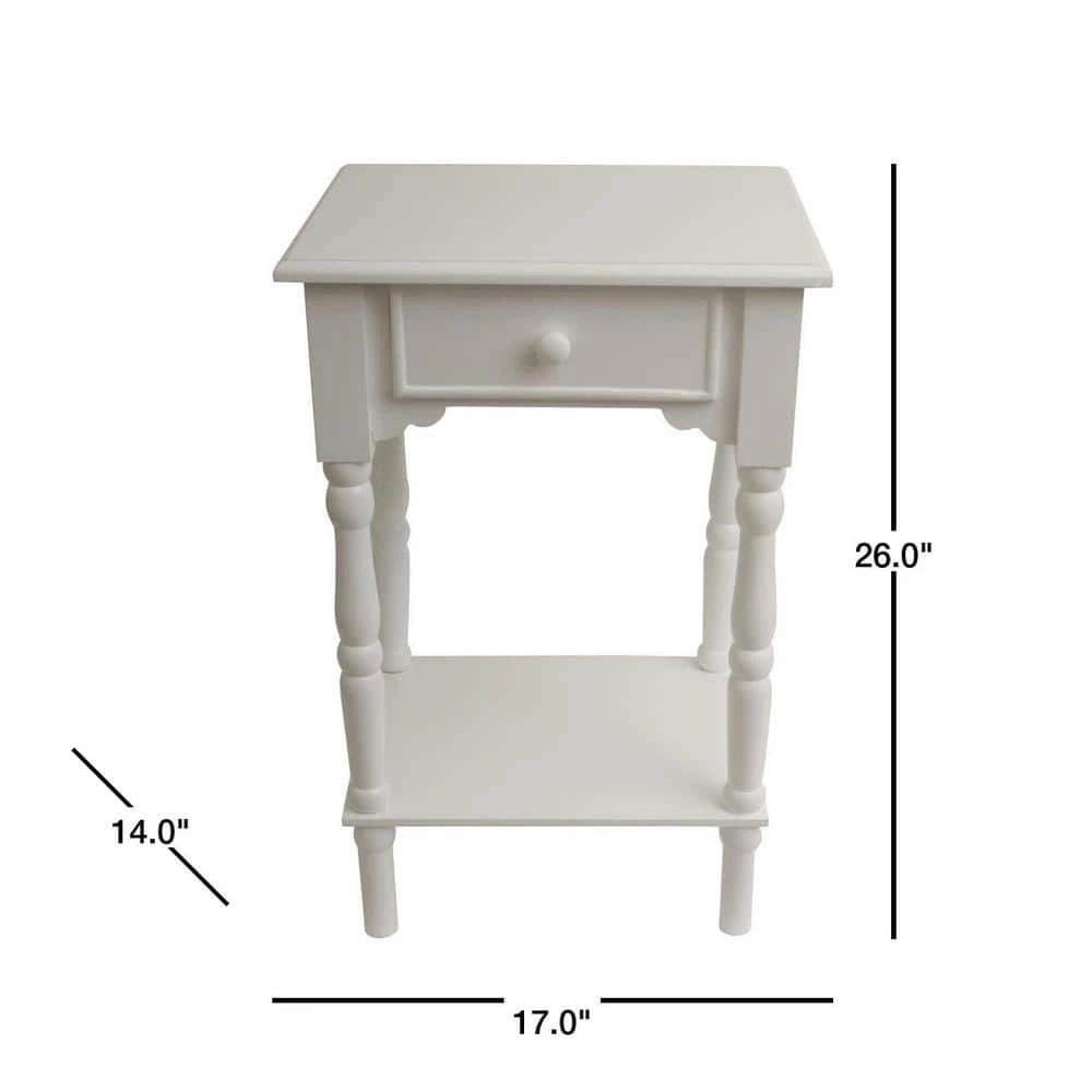 Accent White End Table by Decor Therapy 2 Accent White End Table by Decor Therapy - Image 2