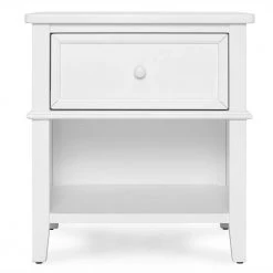 1-Drawer White Nightstand by Evolur