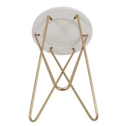 18 in. Elton White and Gold Round Wood End Table with Hairpin Legs by Decor Therapy 8 18 in. Elton White and Gold Round Wood End Table with Hairpin Legs by Decor Therapy -Decor Therapy Sale white gold decor therapy end side tables fr11301 1d 1000