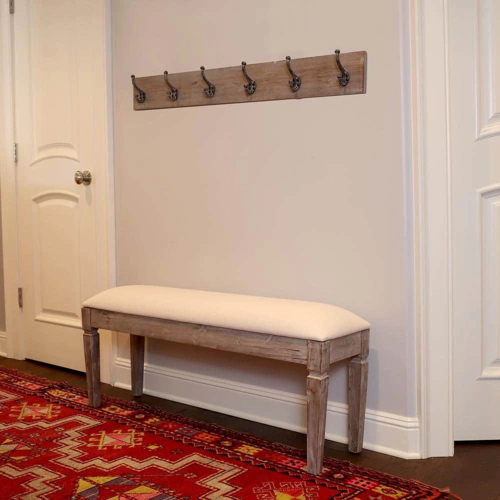 Waverly Off-White Bench with Coat Rack by Decor Therapy 1 Waverly Off-White Bench with Coat Rack by Decor Therapy