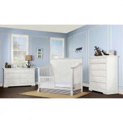 Parker Winter White 5-in-1 Convertible Crib by Evolur -Decor Therapy Sale winter white evolur cribs 842 w 1f 1000